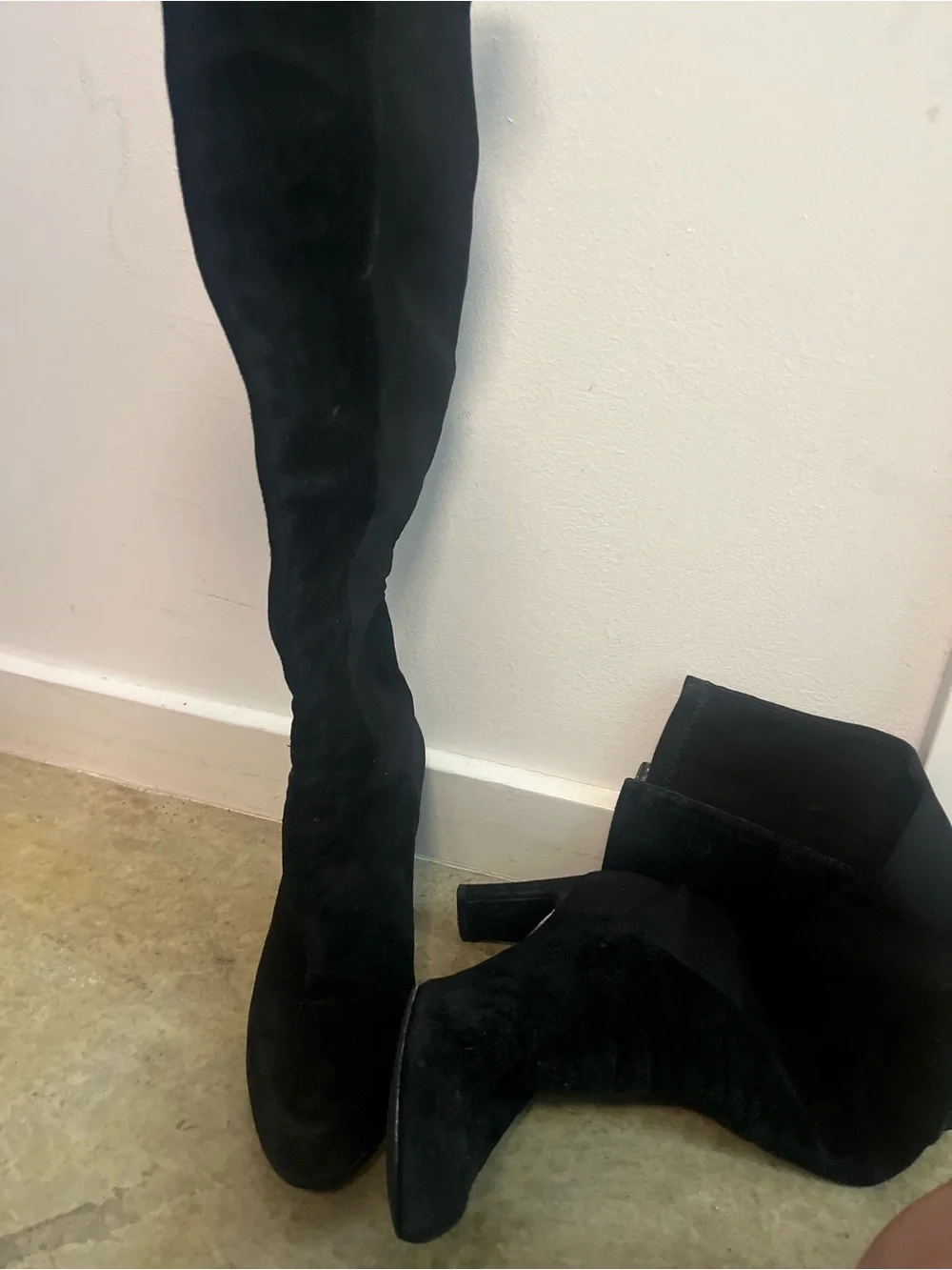 Stuart Weitzman Black Over-the-Knee Stretch Boot